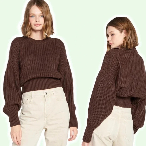 En Saison Sweaters - En Saison Luna Knit  Sweater in Brown NWT